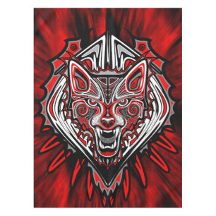Wolf Haida Tribal Totem Design Tablecloth