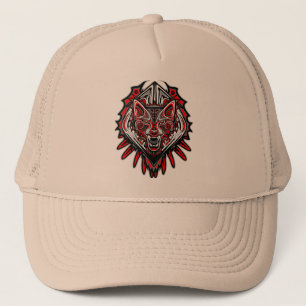 Wolf Haida Tribal Totem Design Trucker Hat