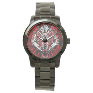 Wolf Haida Tribal Totem Design Watch