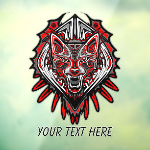 Wolf Haida Tribal Totem Design Window Cling
