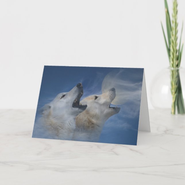 Wolf Happy Birthday Howling Good Time Card (Front)