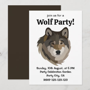 Wolf Head Animal Grey Wild Wolf Invitation