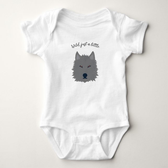 Wolf head baby bodysuit (Front)