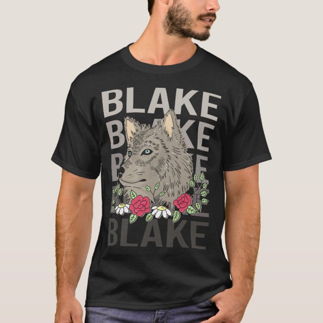 Wolf Head - Blake Name T-Shirt (Front)
