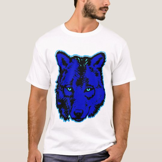 WOLF HEAD BLUE TSHIRT