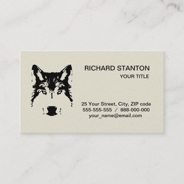 Wolf head business card (Front)