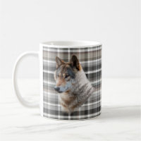 Wolf Head Cabin Mountain Grey Plaid Rustic