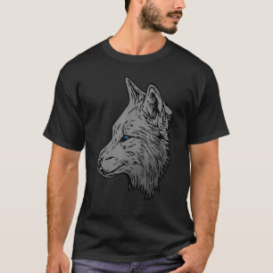 Wolf head design art predator face imprint with wi T-Shirt