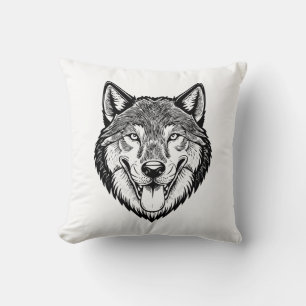 Wolf head from the front cushion