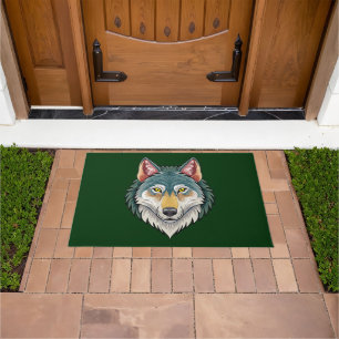 Wolf head from the front doormat