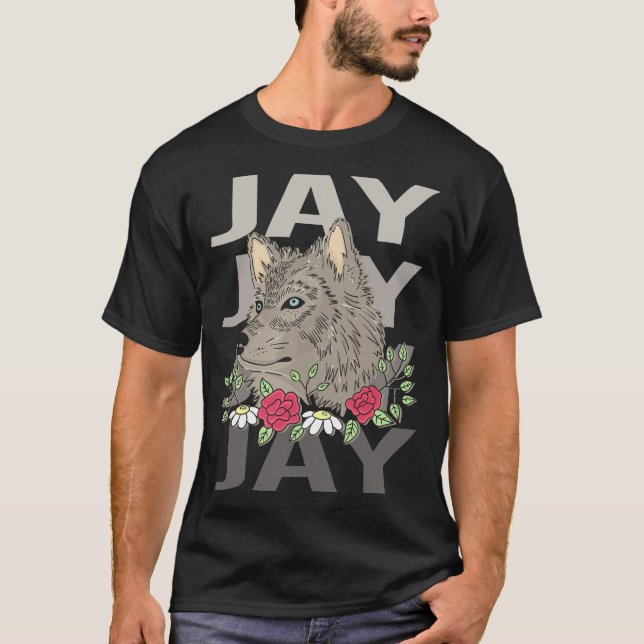 Wolf Head - Jay Name T-Shirt (Front)