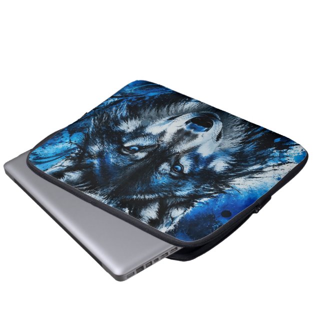 Wolf head laptop sleeve (Front Bottom)