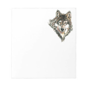 Wolf Head logo Watercolor art Notepad