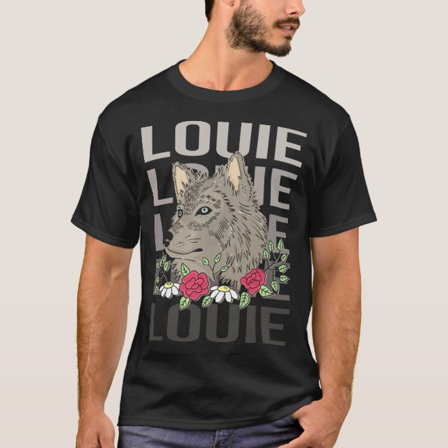 Wolf Head - Louie Name T-Shirt (Front)