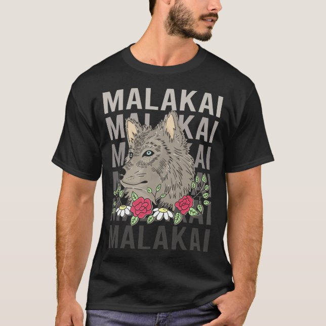 Wolf Head - Malakai Name T-Shirt (Front)