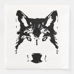 Wolf head napkin