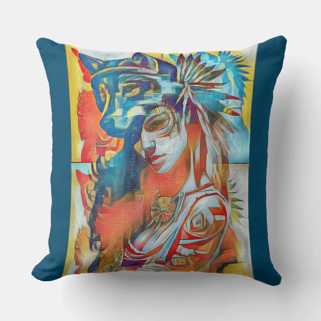 Wolf head pillow girl (Front)