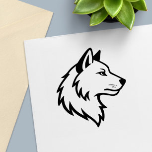 Wolf Head Profile Self-inking Stamp