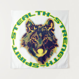 wolf head tapestry