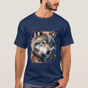 Wolf Head Wildlife Nature Art Animal T-Shirt