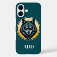 Wolf Head with a Circular Background