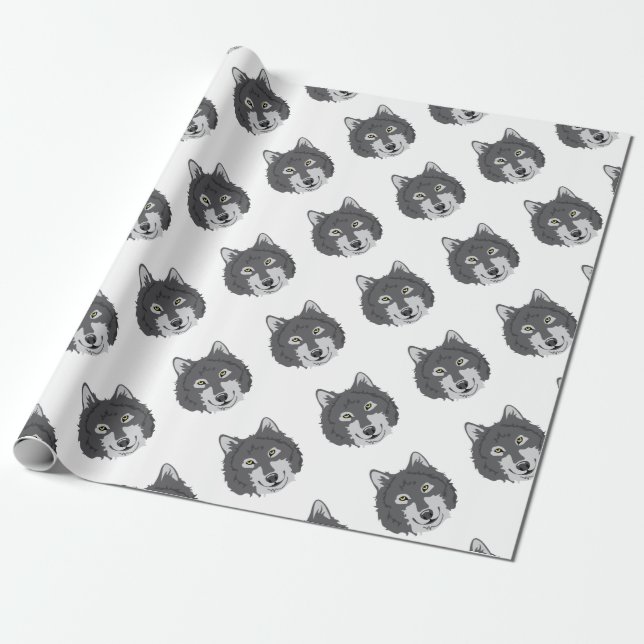 Wolf Head Wrapping Paper (Unrolled)