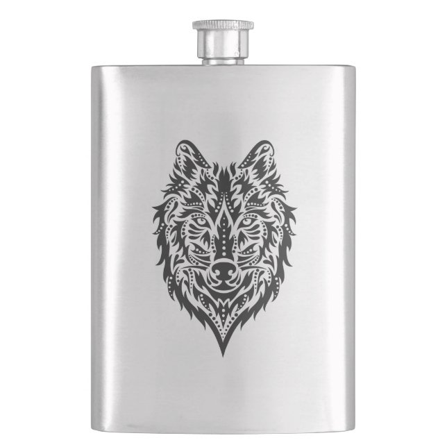 Wolf Hip Flask (Front)
