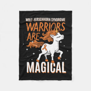Wolf–hirschhorn Syndrome Warrior Unicorn Lover Whs Fleece Blanket