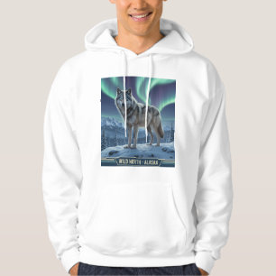 Wolf Hoodie 🐺❄️ Northern Lights Art