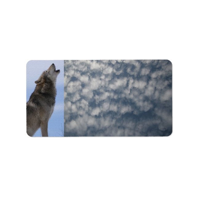 Wolf Howl & Clouds Label (Front)