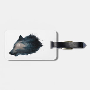 Wolf Howl Forest Moon Luggage Tag