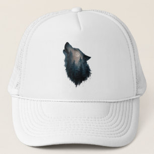 Wolf Howl Forest Moon Trucker Hat
