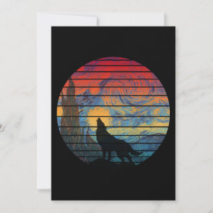 WOLF HOWLING ABSTRACT STYLE INVITATION
