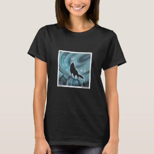 Wolf Howling Airbrush Painting Wildlife T-Shirt