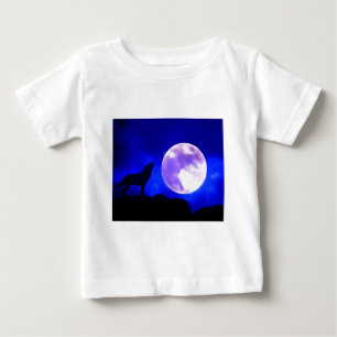 Wolf Howling at Moon Baby T-Shirt