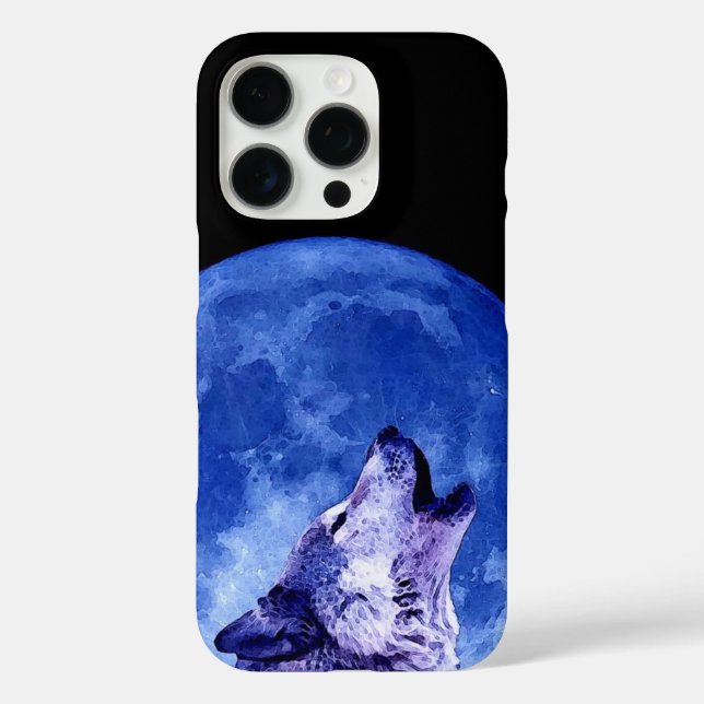 Wolf Howling at Moon Case-Mate iPhone Case (Back)