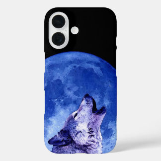 Wolf Howling at Moon iPhone 16 Case