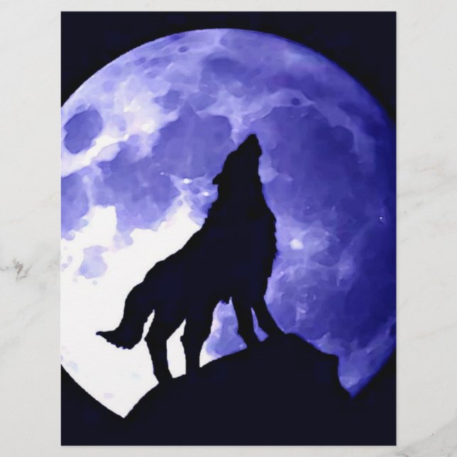 Wolf Howling at Moon Flyer (Front)