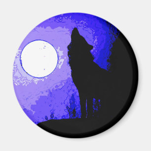 Wolf Howling at Moon Magnet