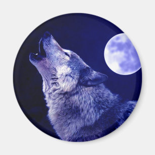 Wolf Howling at Moon Magnet