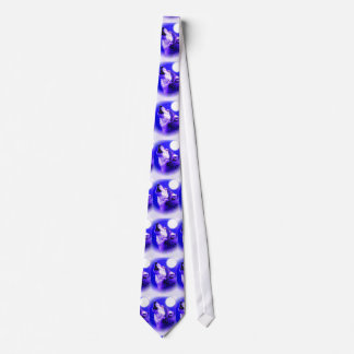 Wolf Howling at Moon Neck Ties