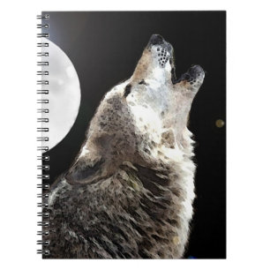 Wolf Howling at Moon Notebook