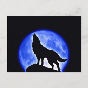 Wolf Howling at Moon Postcard