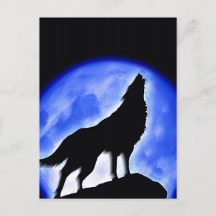 Wolf Howling at Moon Postcard