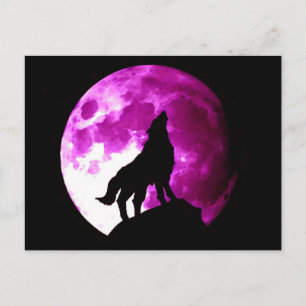Wolf Howling at Moon Postcard