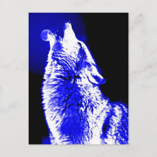 Wolf Howling at Moon Postcard