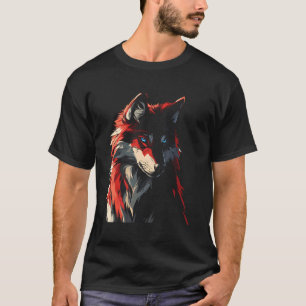 Wolf Howling at Moon Wildlife Graphic Design for M T-Shirt