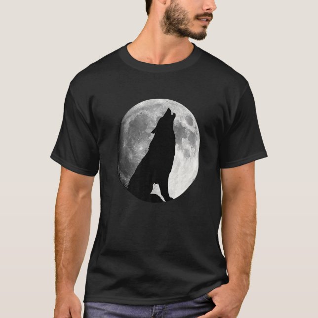 Wolf Howling At Moon Wolf   T-Shirt (Front)