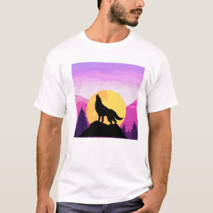 Wolf Howling at the Full Moon T-Shirt
