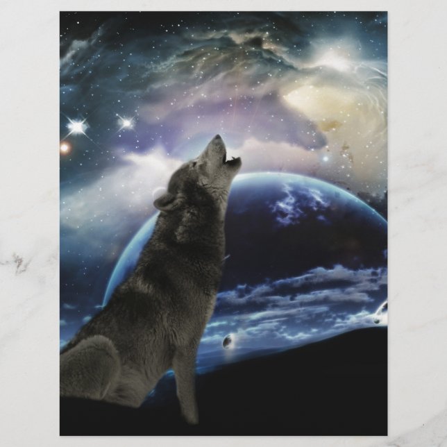 Wolf howling at the moon (Front)